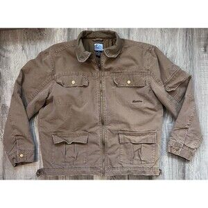 Kirra Men's Size XL Vintage Tan Canvas Quilt Lined Heavy Utility Field Jacket